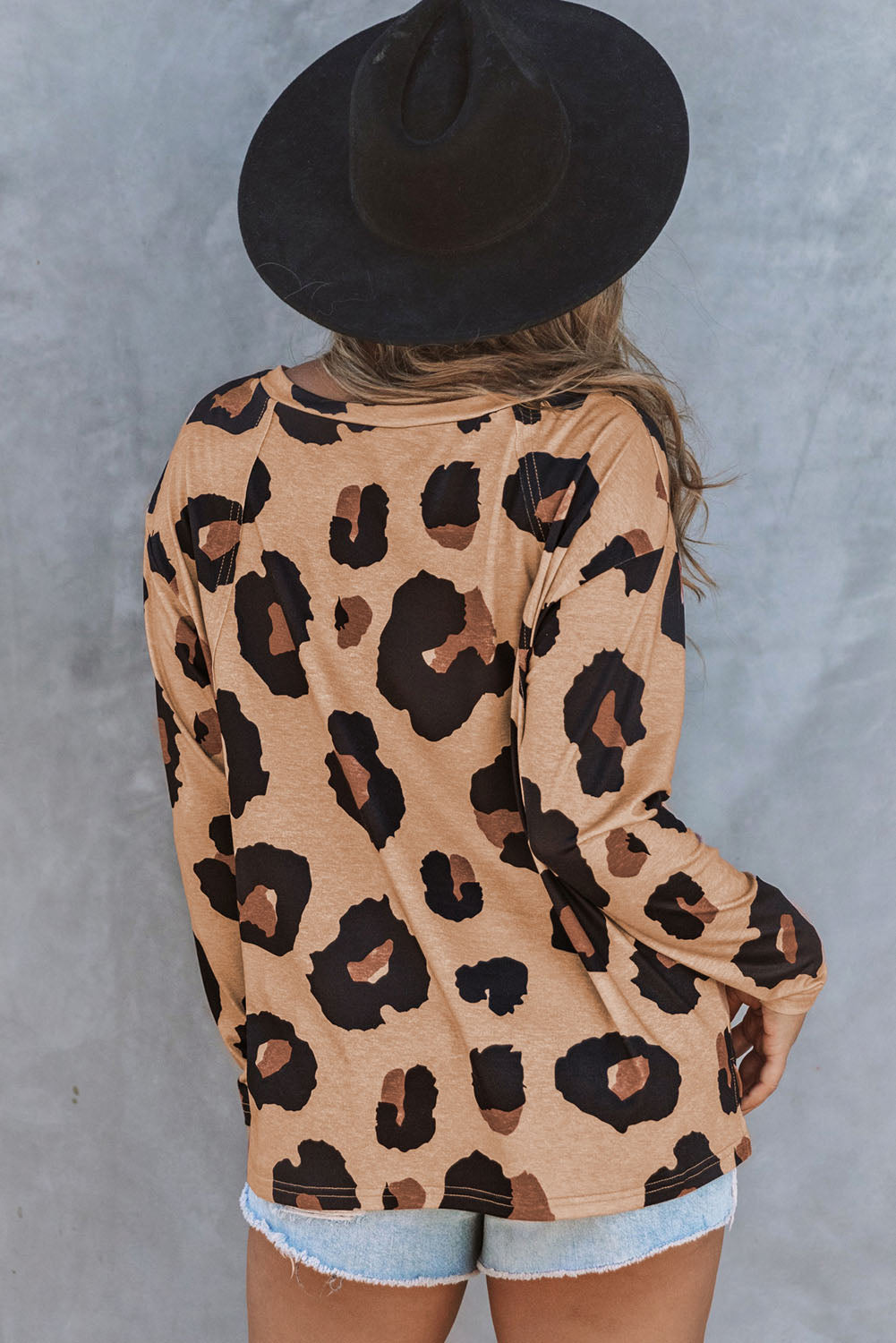 Leopard Print Long Sleeve Top