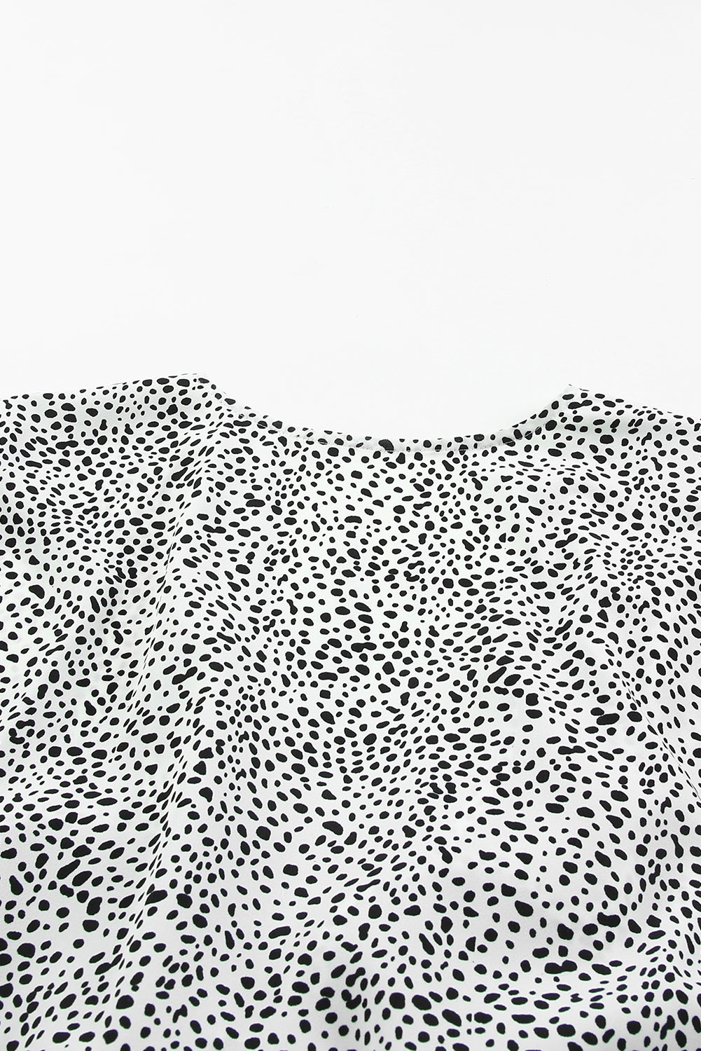 Khaki Frilled Neck 3/4 Sleeves Cheetah Blouse