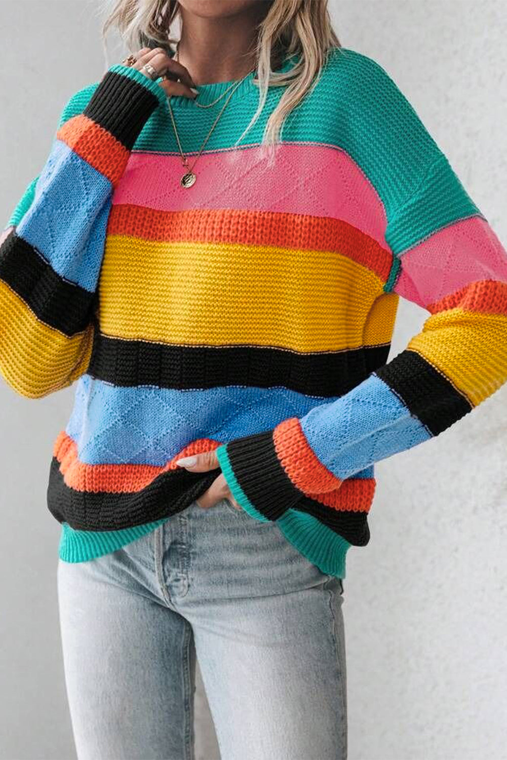 Yellow Colorblock Sweater