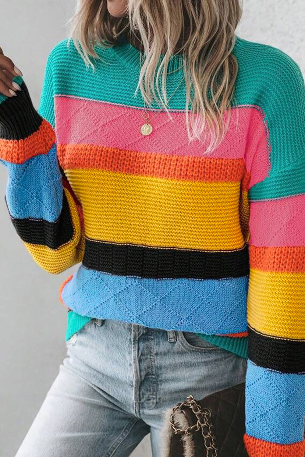 Yellow Colorblock Sweater