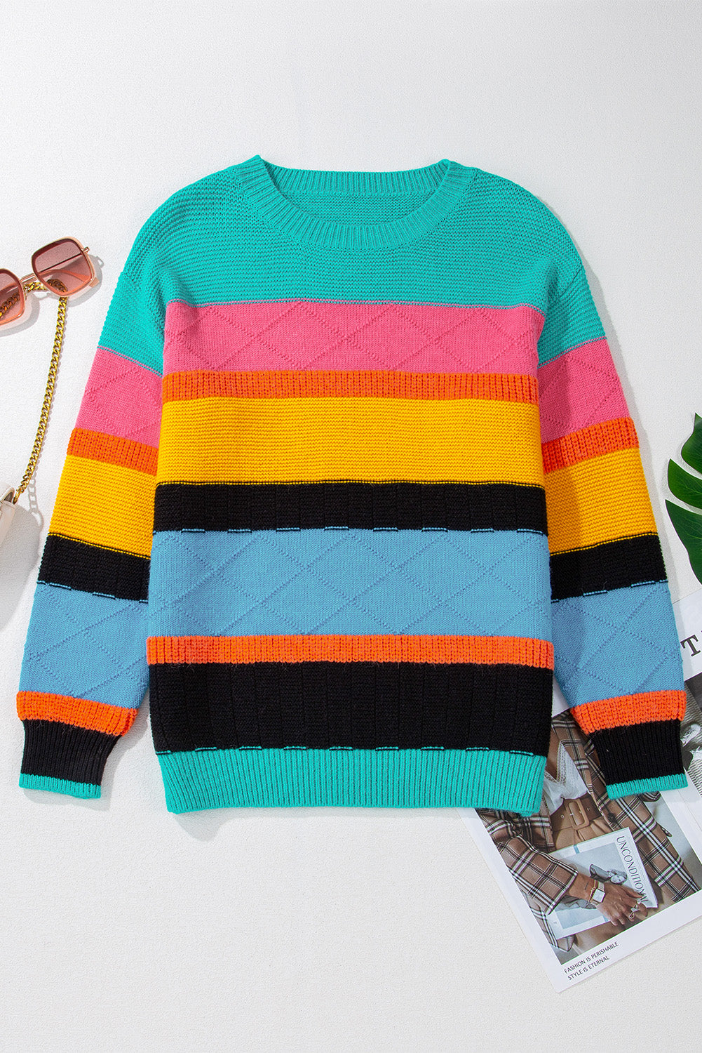 Yellow Colorblock Sweater
