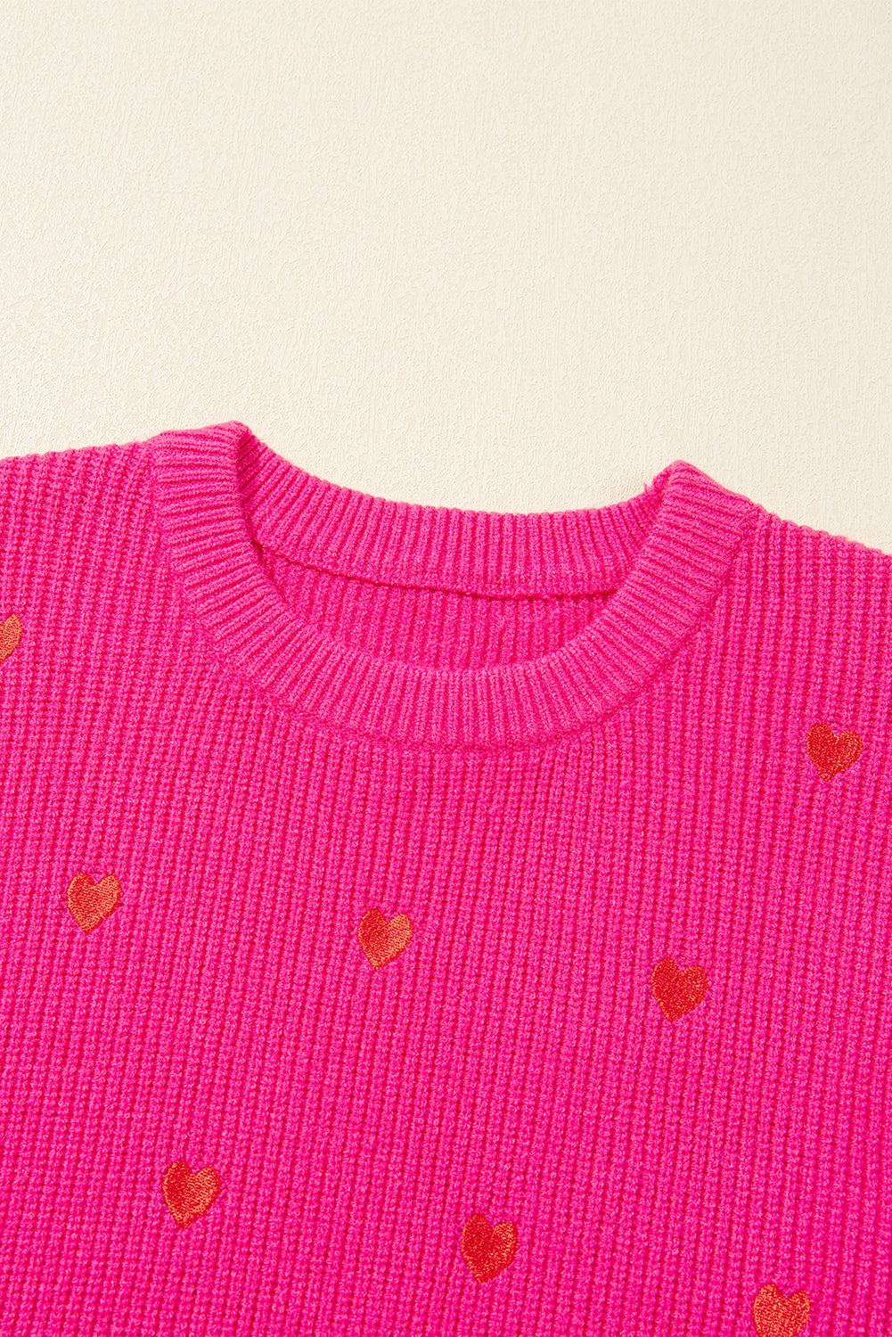 Pink Heart Shape Sweater