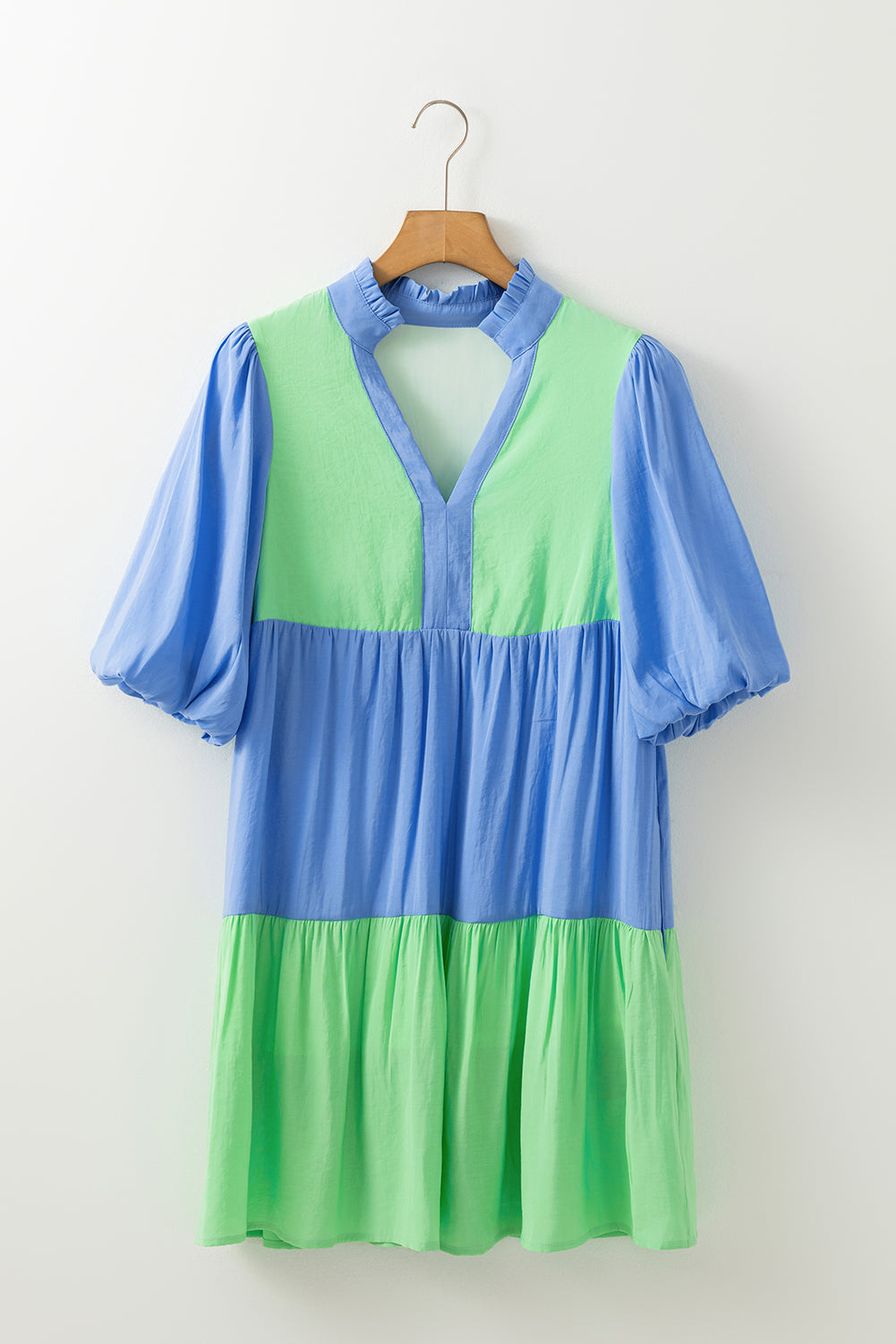 Blue Colorblock Shift Dress
