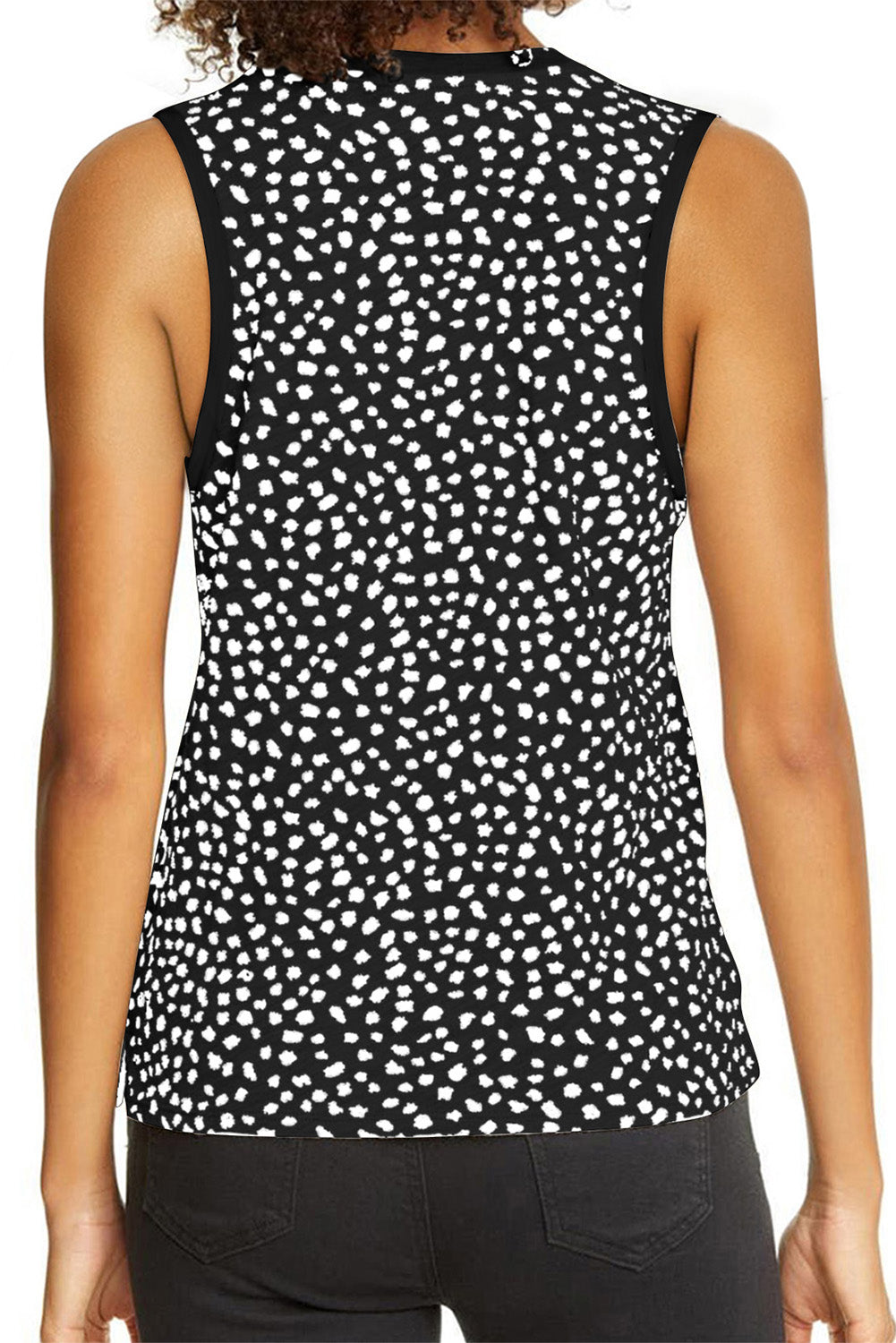 Khaki Frilled Neck 3/4 Sleeves Cheetah Blouse