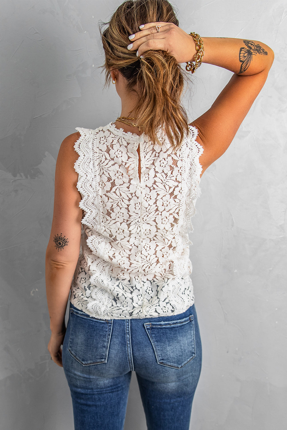 Lace V Neck Tank Top