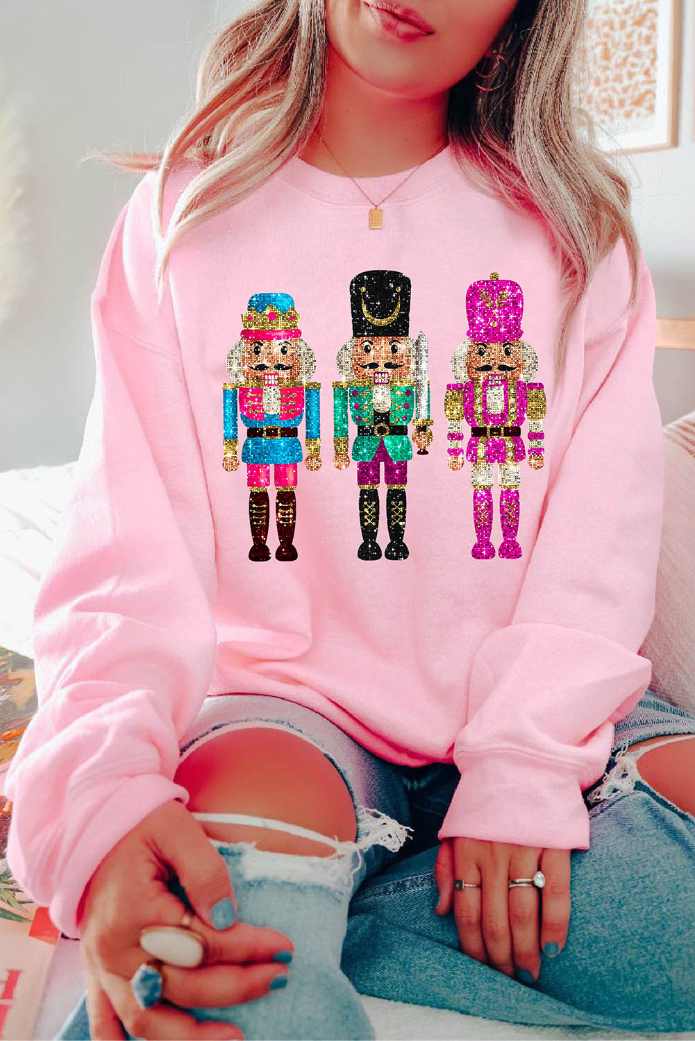 Pink Nutcracker Christmas Sweatshirt