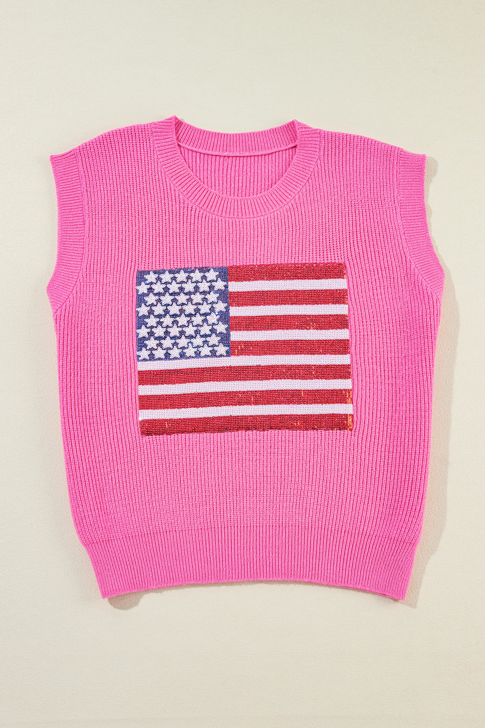 Sparkling American Flag Knitted Top