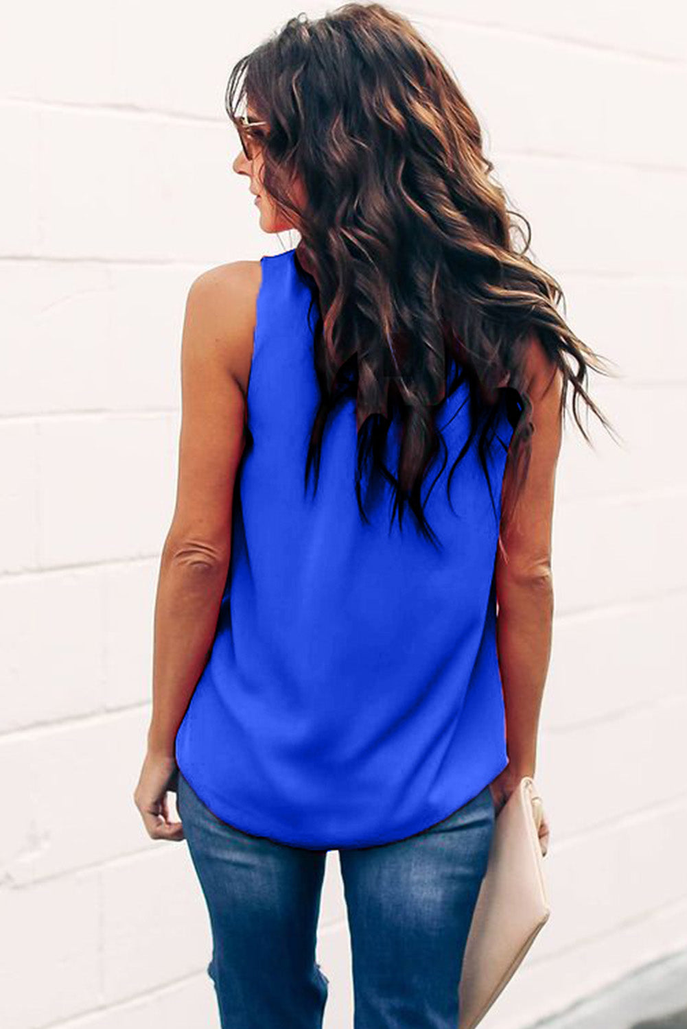 Ruffle Trim Neckline Tank Top