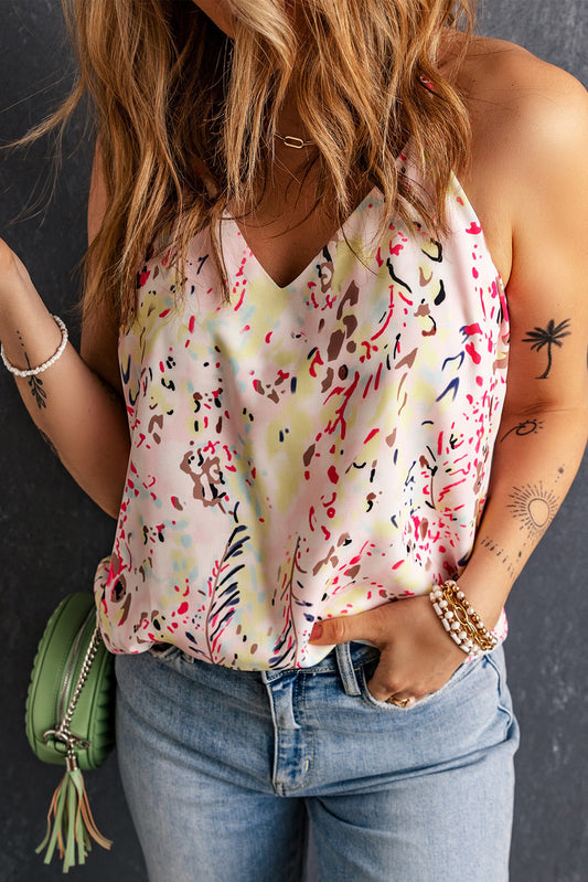 Floral Print Spaghetti Straps Tank Top