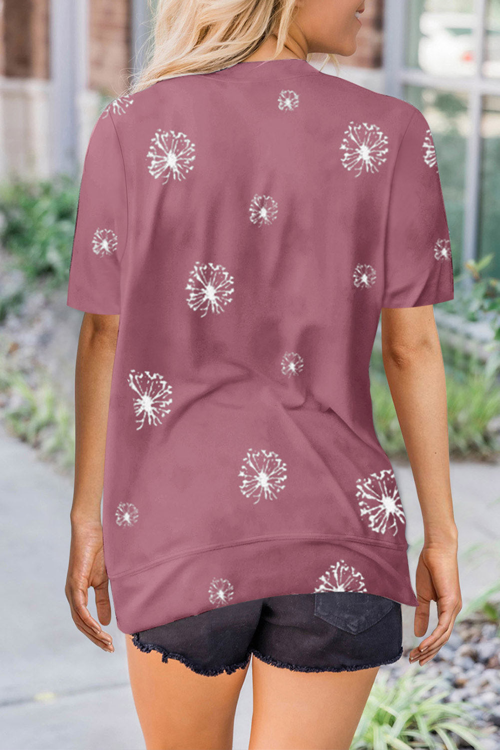 Dandelion Print Crew Neck T-shirt