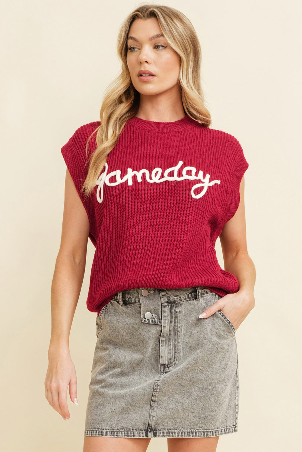 Red Game Day Football Sweater