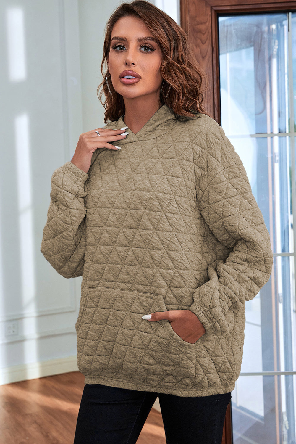 Quilted Kangaroo Pocket Hoodie