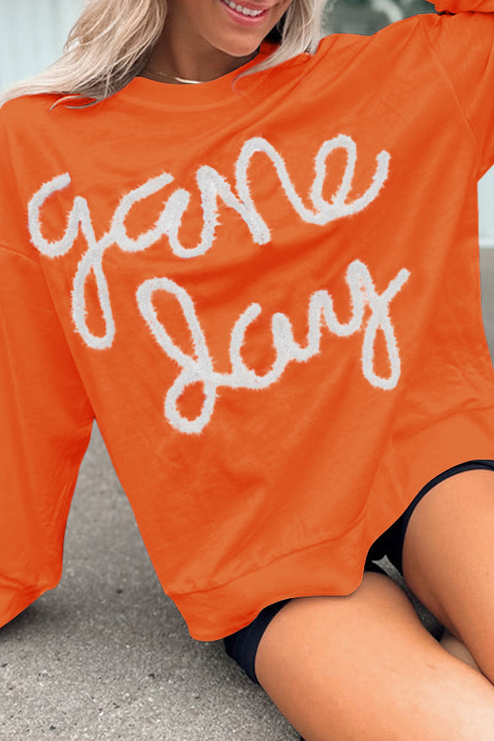 Game Day Drop Shoulder Graphic Sweatshirt