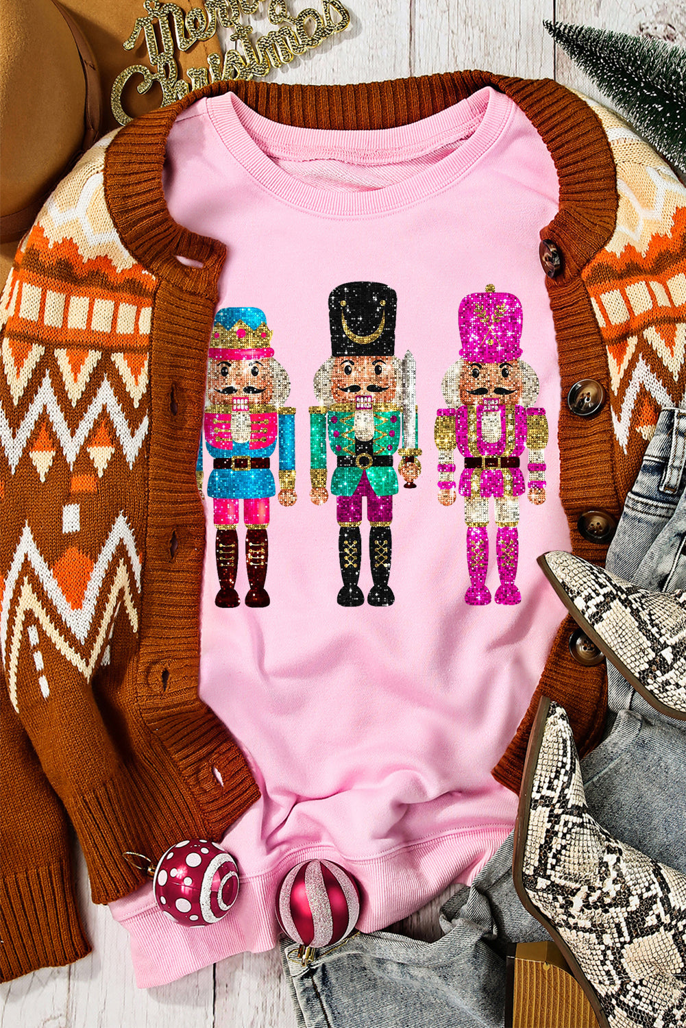 Pink Nutcracker Christmas Sweatshirt