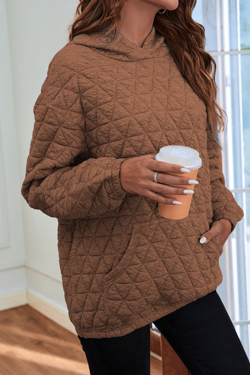 Quilted Kangaroo Pocket Hoodie