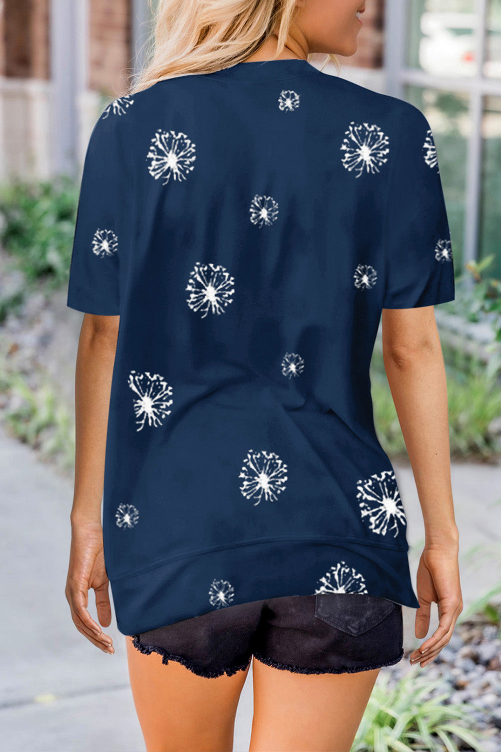 Dandelion Print Crew Neck T-shirt