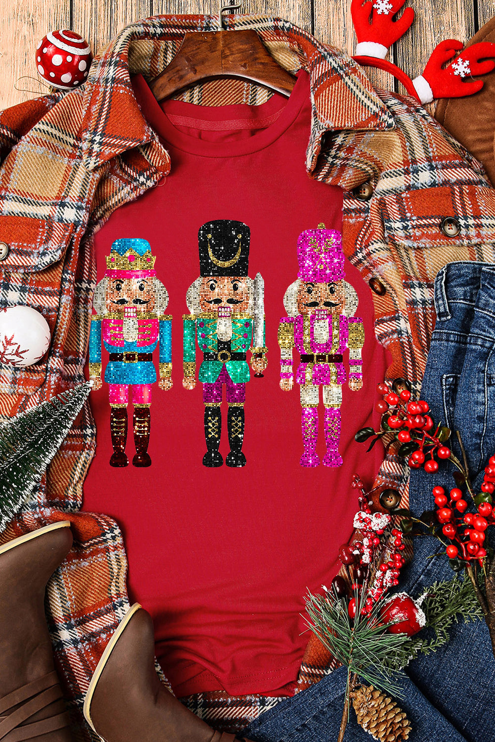 Red Glittering Nutcracker T Shirt