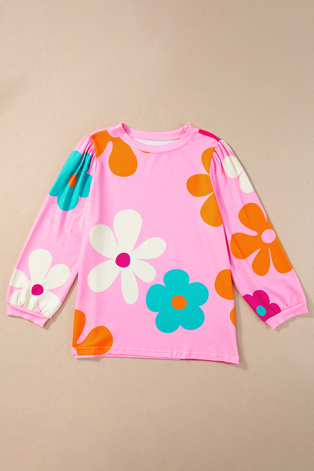 Flower Print Bracelet Sleeve Top