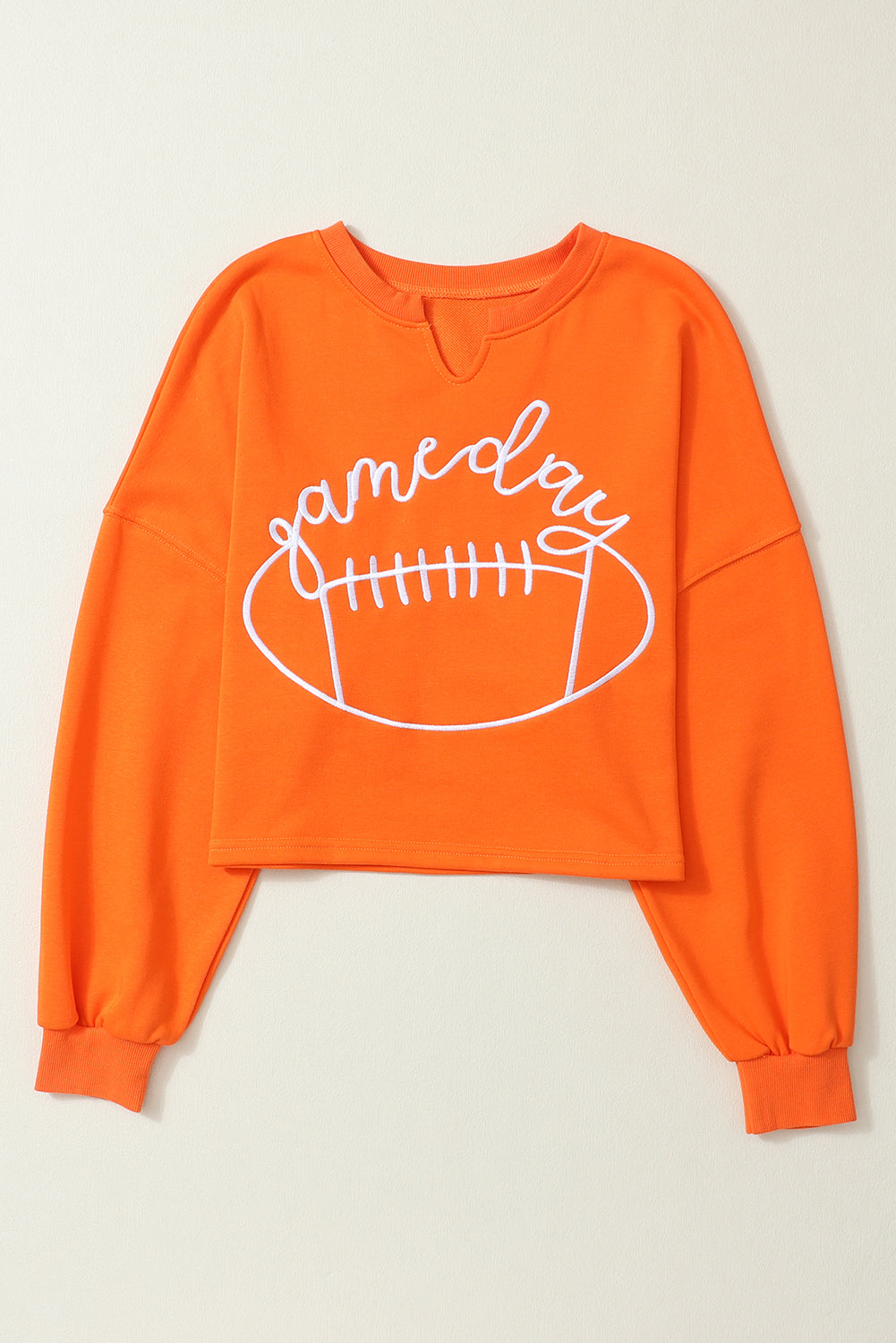 Game Day Lettering Football Notched Neck Sweatshirt