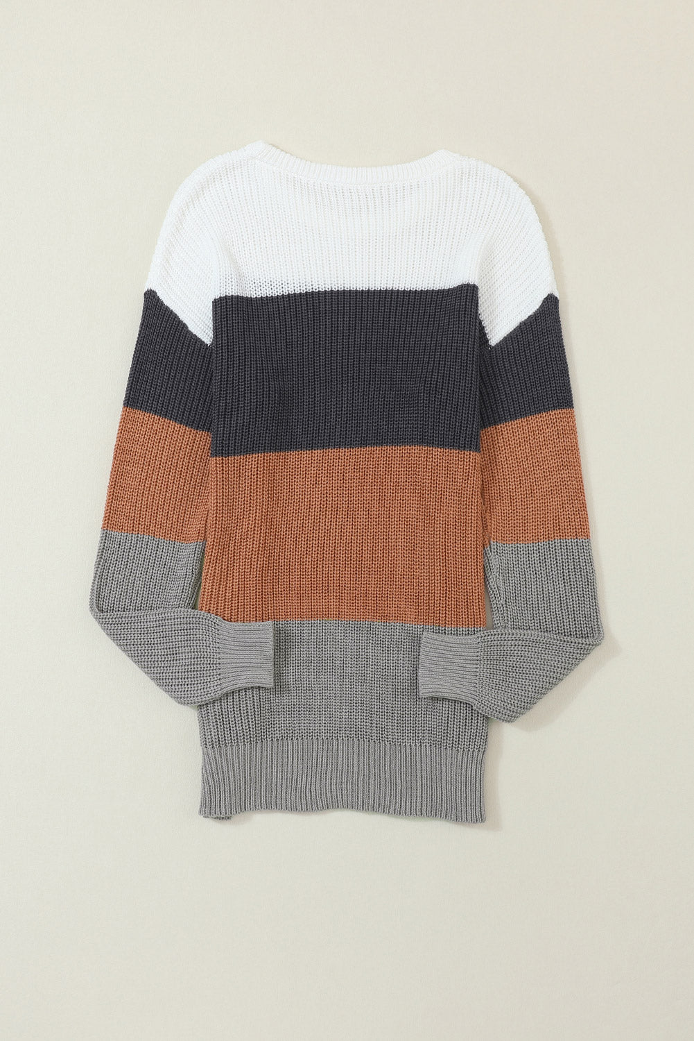 Color Block Knitted Pullover Sweater