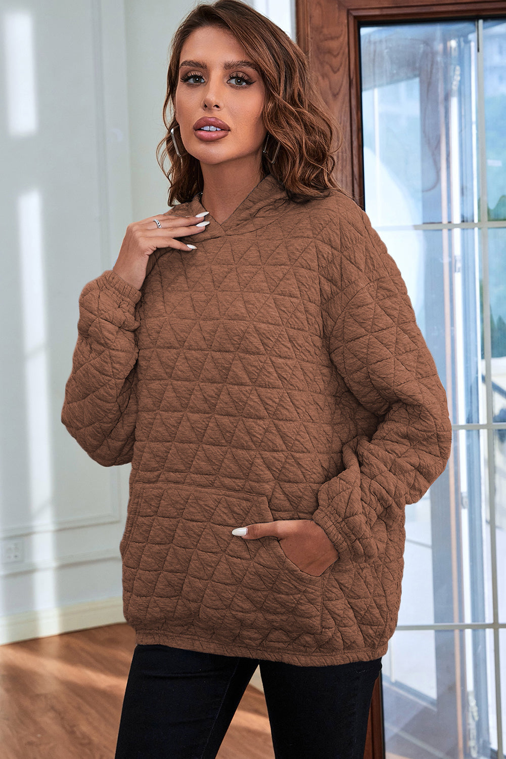 Quilted Kangaroo Pocket Hoodie