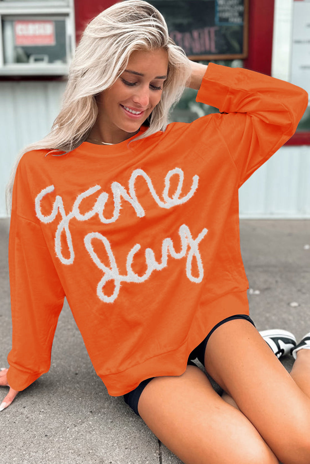 Game Day Drop Shoulder Graphic Sweatshirt