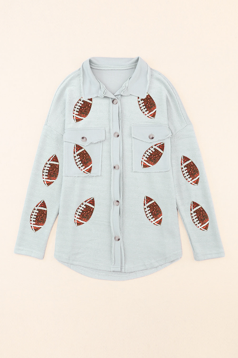 Sequined Football Shacket