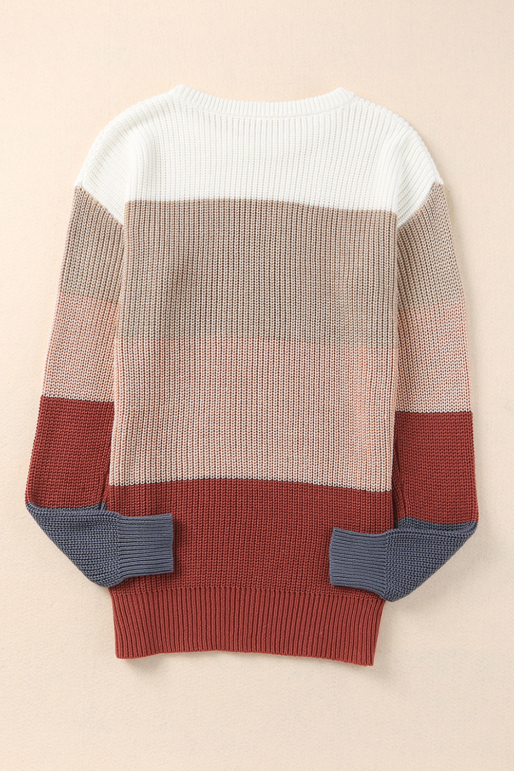 Color Block Knitted Pullover Sweater