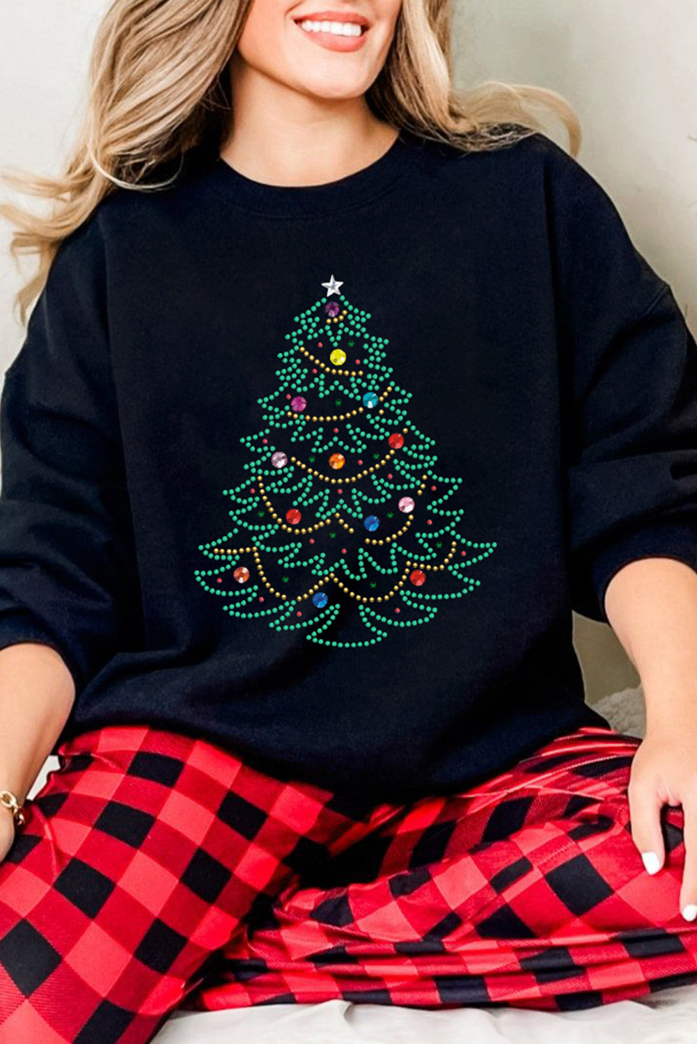 Black Rhinestone Christmas Tree Sweatshirt