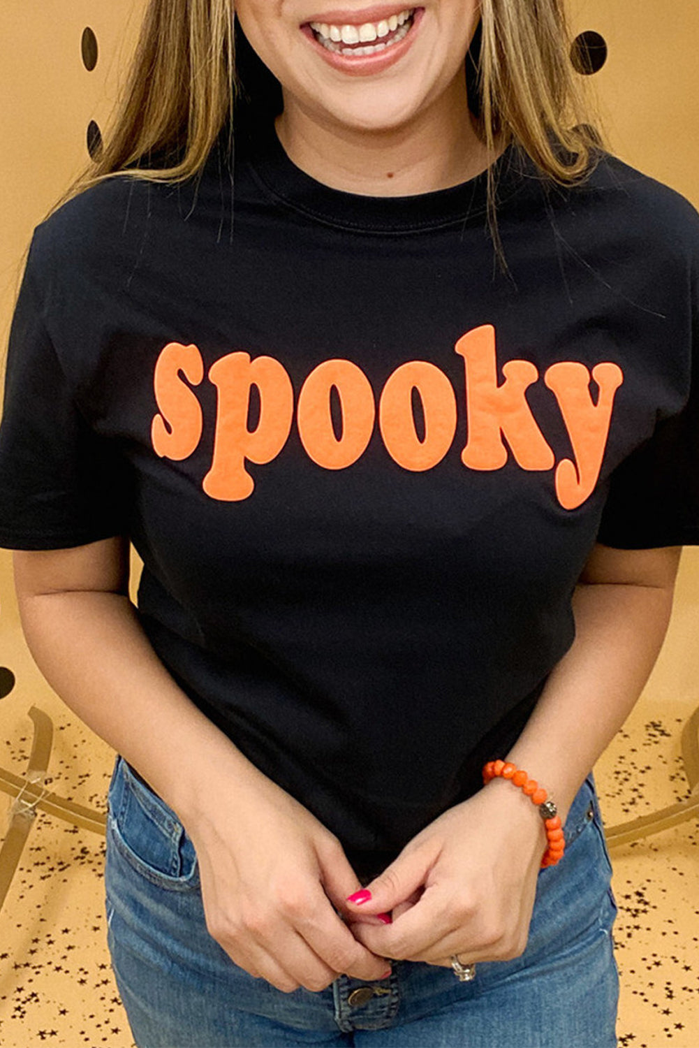 Halloween Spooky Crew Neck Casual Graphic Tee