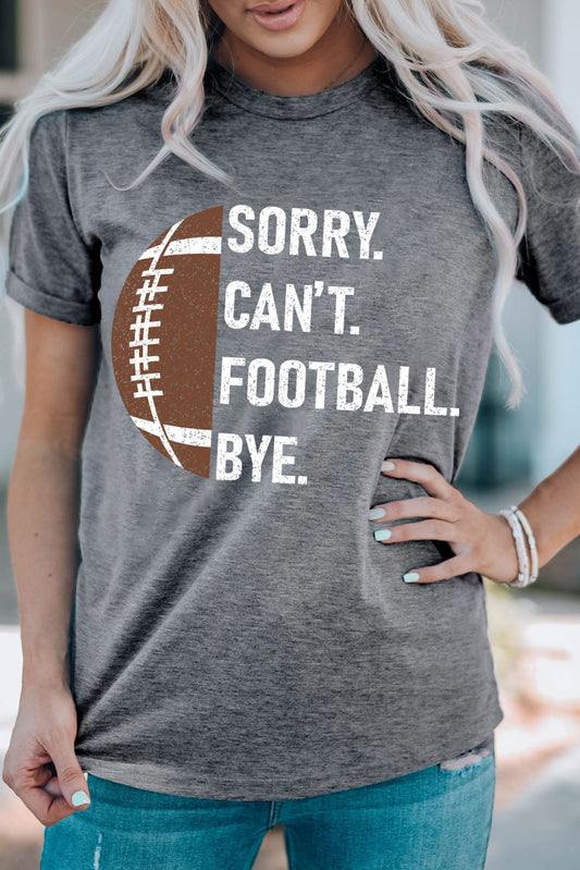 Gray Football Graphic T Shirt