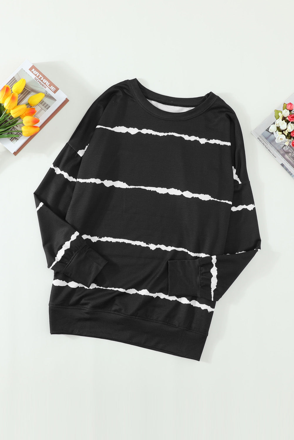 Striped Abstract Long Sleeve Casual Sweatshirt